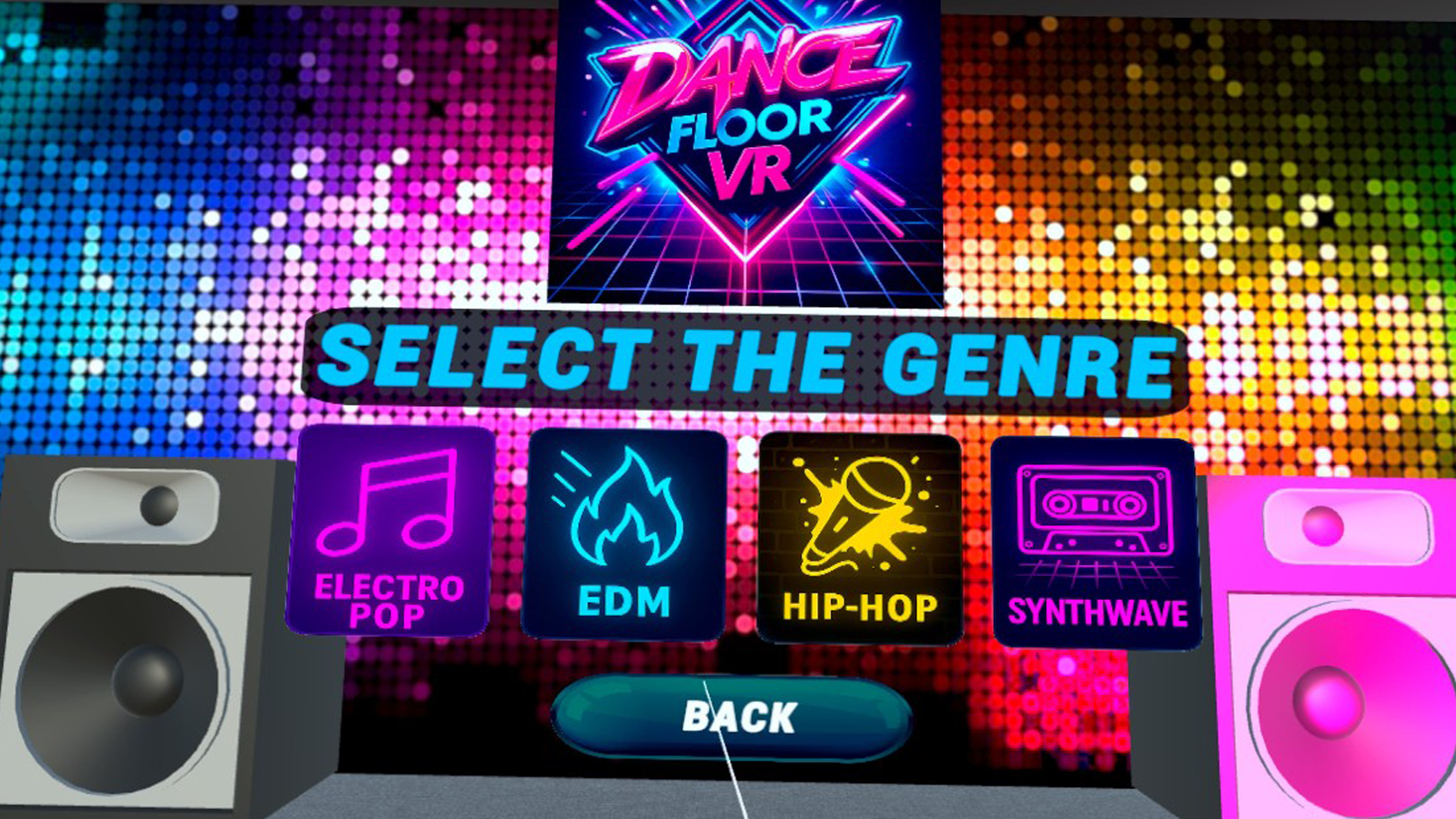 Dynamic dance floor with neon lighting effects